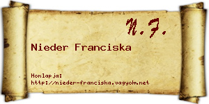 Nieder Franciska névjegykártya